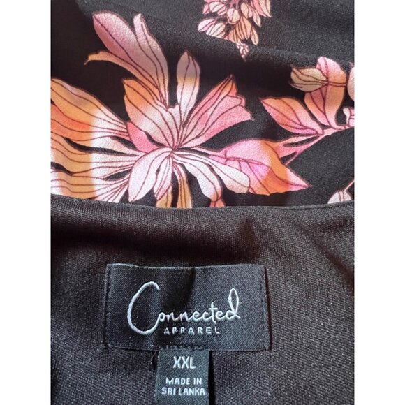 Connected Apparel Dress XXL 14 16 Black Pink Career Church Sheath Washable NEW - Picture 13 of 14